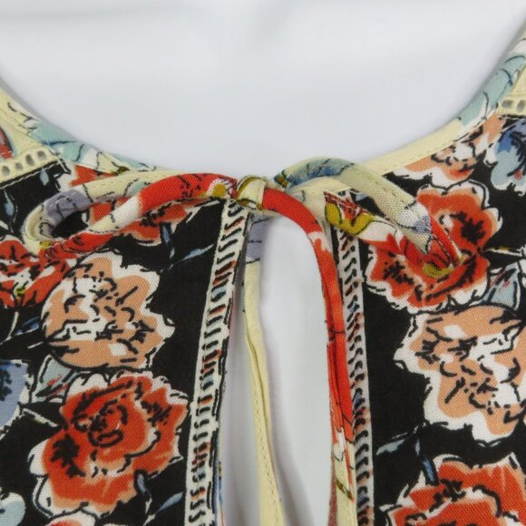 Patrons of Peace Peasant Dress Size L Floral  Boho Flowy Flounce Hem Red Black - Picture 8 of 14